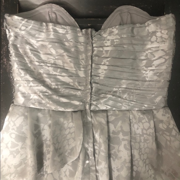 H&M Silver Strapless Ruched Ruffle Cocktail Mini NWT - Picture 9 of 13